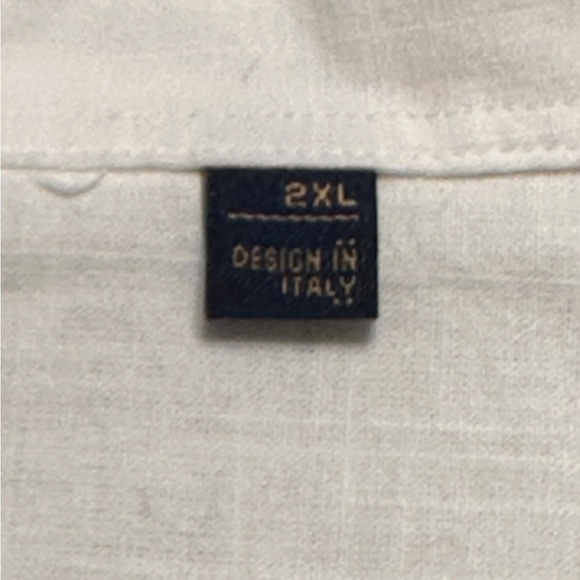 Design in Italy White Mens Short Sleeve Button Down Shirt size 2XL - Picture 4 of 5